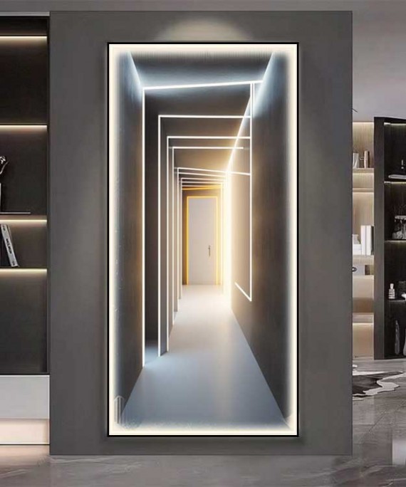 3D Effect Black Frame Modern  American Style With Lighting